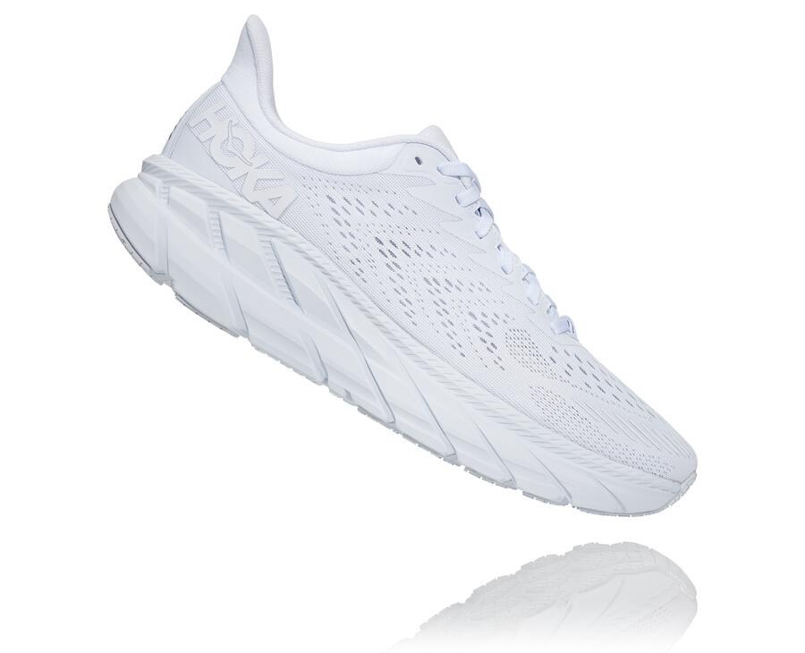 Hoka Australia One One Clifton 7 - Mens Running Shoes White - QMODX-3497